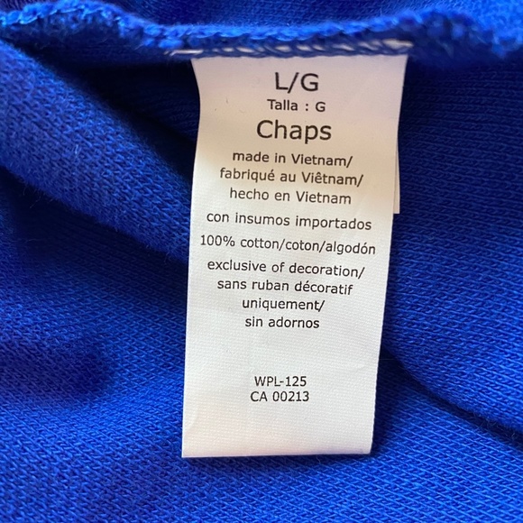 CHAPS Men's Shirt Polo Golf Cotton Short Sleeves Blue Large - Picture 7 of 9